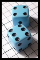 Dice : Dice - 6D Pipped - Blue Aqua Opaque with Black Pips Older - FA collection buy Dec 2010
